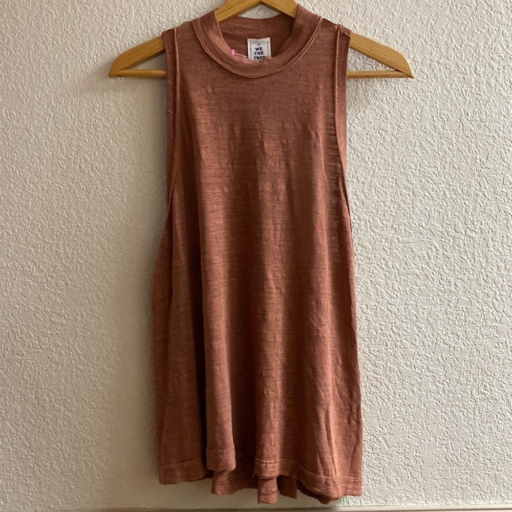 WE the Free rust mock neck sleeveless flowy tunic top